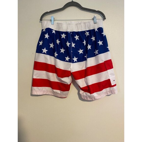 Walnut & 39 American Flag Mens Medium Swim Trunks Stars & Stripes Design USA - Picture 2 of 6